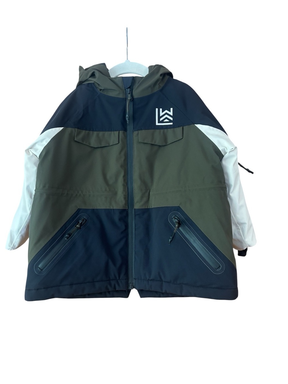 LieWood Kids Kalle Snow Jacket in Black Panther Mix. Size 3